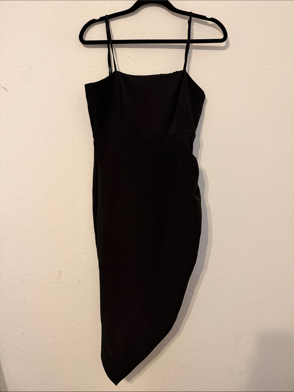 Gianni Bini Black Asymmetrical Slip Dress